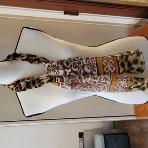 Sheer animal-print scarf